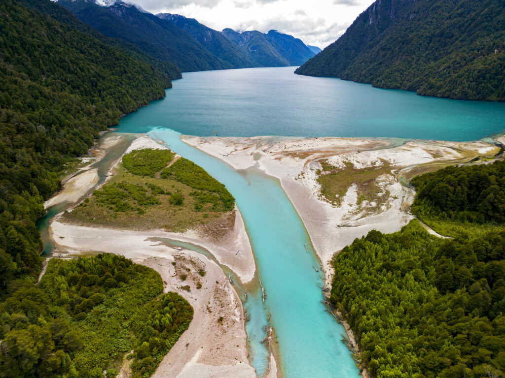 Bordali River confluence in Patagonia