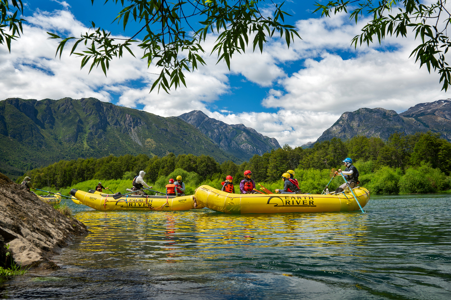 First-time rafters enjoying a calm section before the first set of rapids