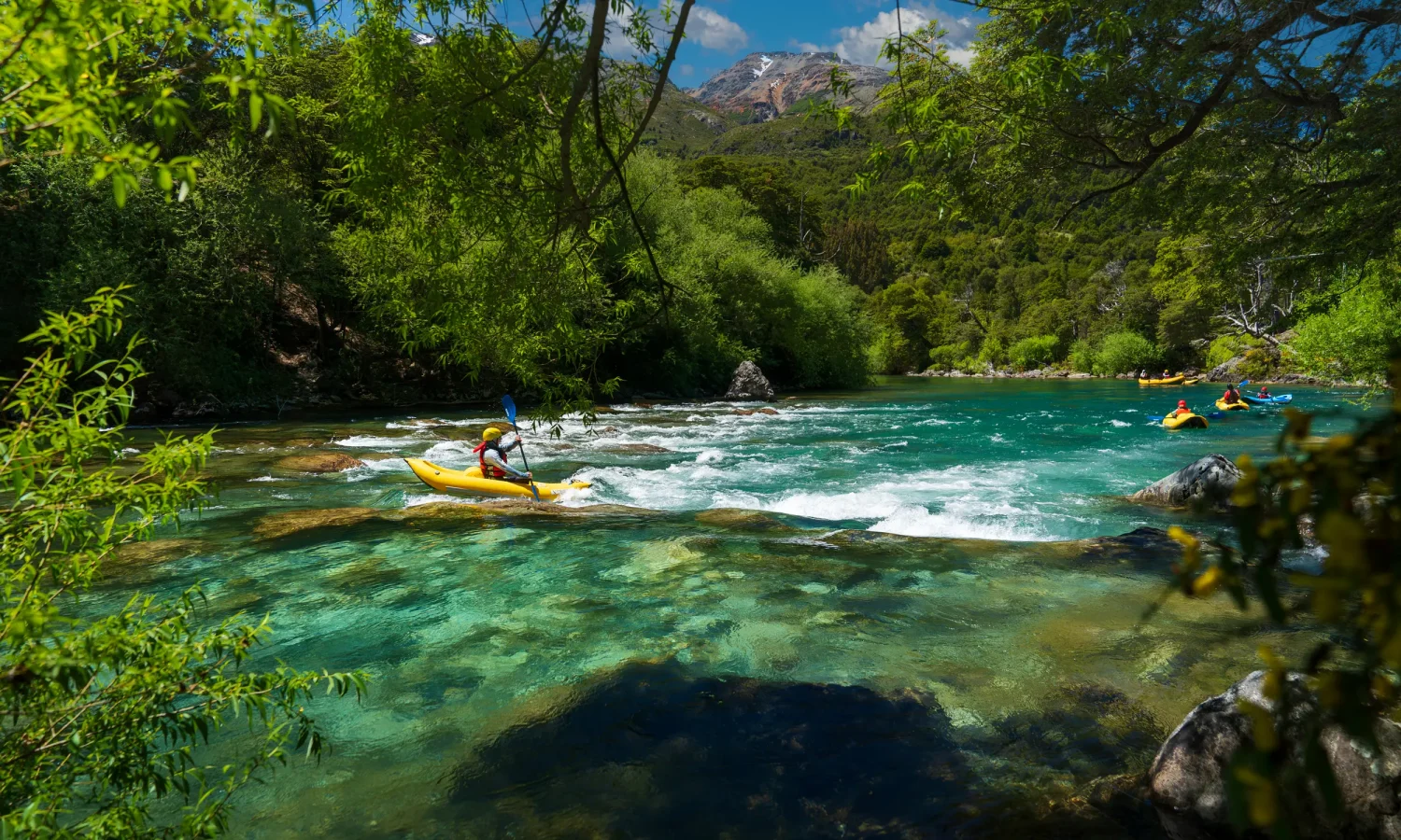 Inflatable kayaking on the Río Espolón, Futaleufú Valley Chilean